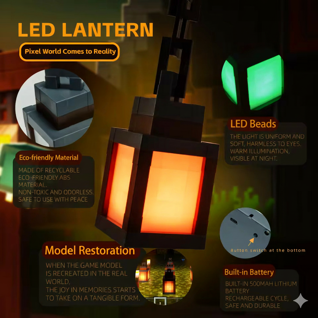 GlowBlock Pixel Lantern – 16 Color LED