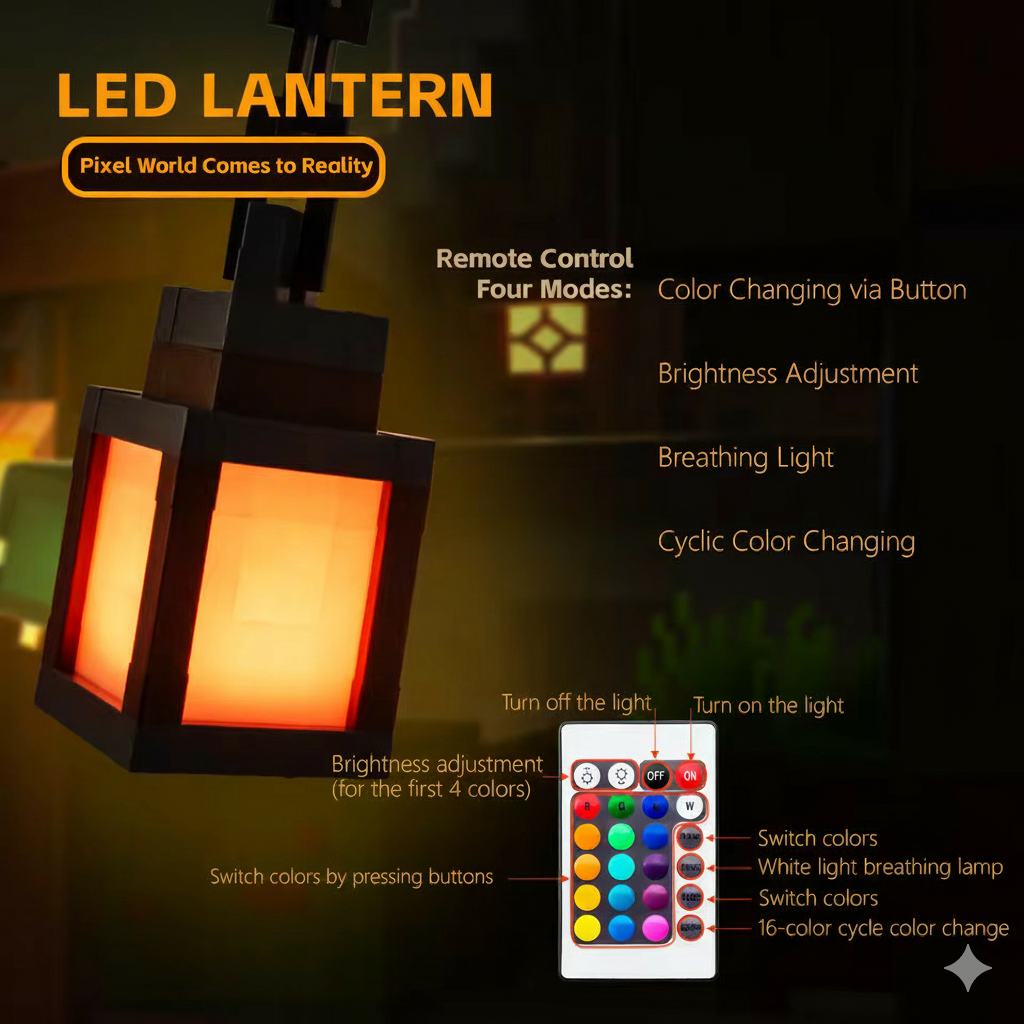 GlowBlock Pixel Lantern – 16 Color LED